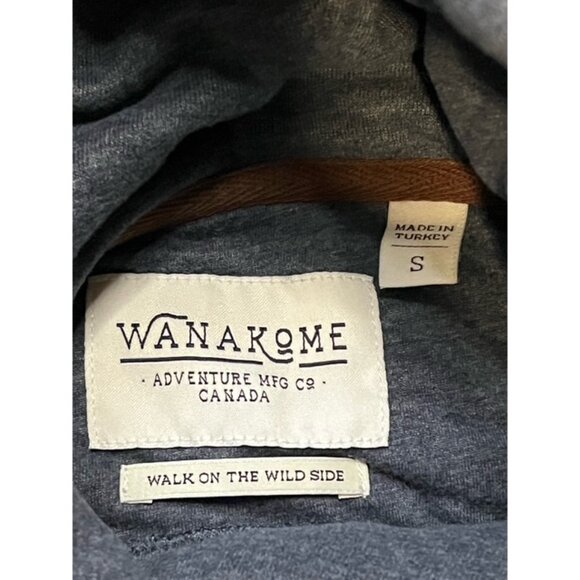 Wanakome Women Selene Blue Colorblock French Terry Hoodie Sweatshirt Size Small - Picture 4 of 5